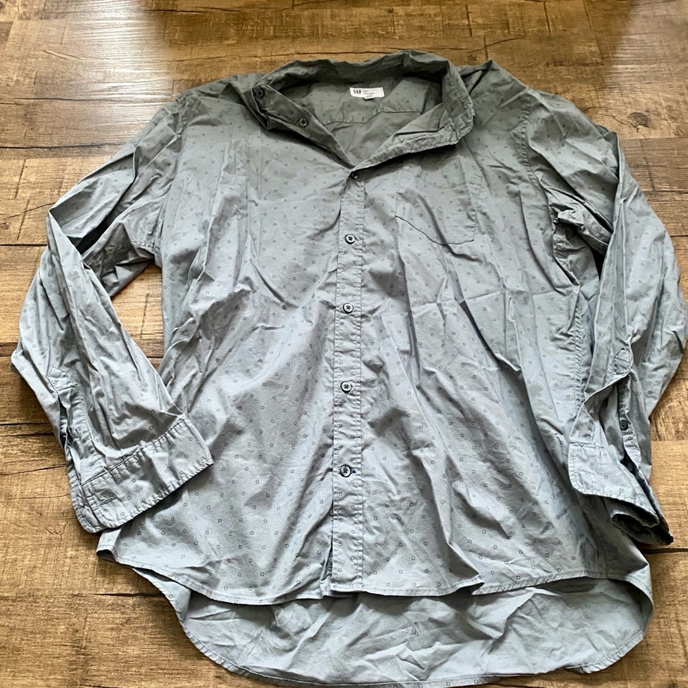 Gray Button-Up Shirt